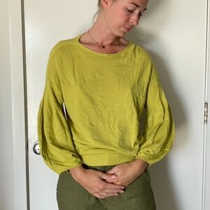 Green bell sleeve sweater